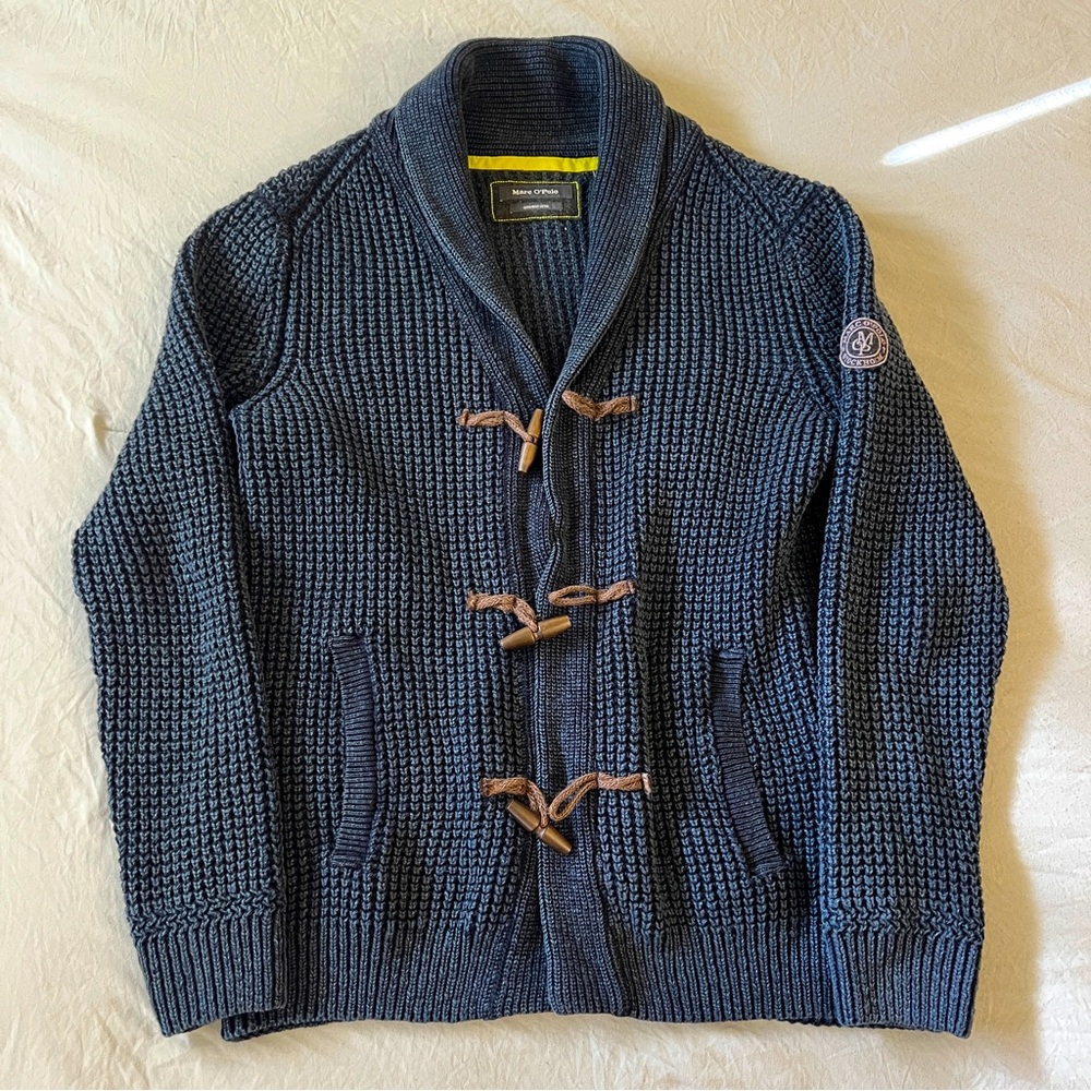 Marc O’Polo Shawl Collar Toggle Cardigan Waffle Knit Sweater - Size L (EUC)